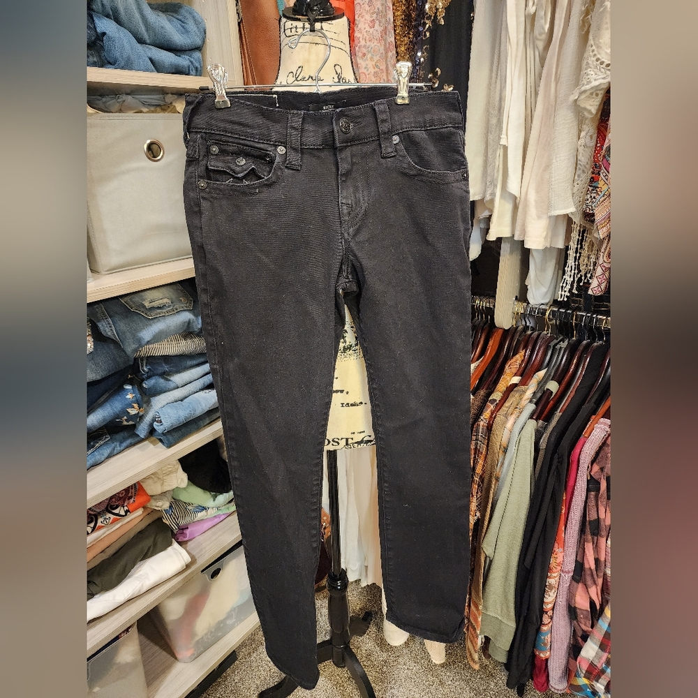 True Religion Black Straight Leg Denim